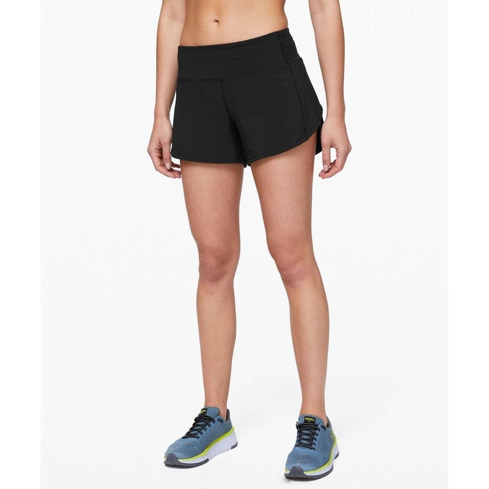Lululemon Speed Up Short Long Lined Black Running Athletic Workout Women 8 Tall‎